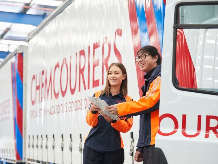 Chemcouriers Team Members in depot - Chemcouriers team members standing in depot